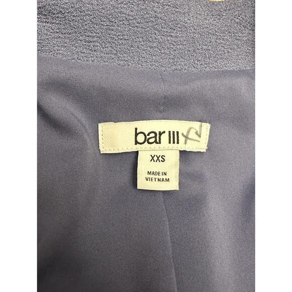 BAR 3 Blazer Womens XXS Blue Shadow Suit Separates Lined 3/4 Sleeves BAR III 2XS - Picture 3 of 12